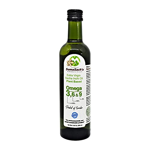 SumaSach´a Vegetable Sacha Inchi Oil - HEALTHY OIL - 8.45 fl oz - 100% Natural Extra Virgin Oil - Cold Pressing Technology - With omega 3, 6, 9 and Vitamin E