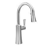 Moen S72608SRS Etch One-Handle High Arc Pulldown Kitchen Faucet with Power Clean, Chrome