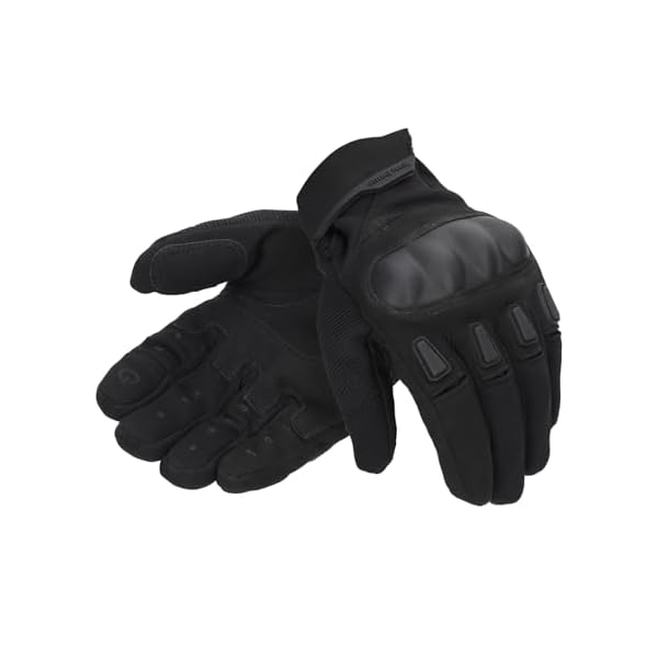 Royal Enfield Kommuter Riding Gloves | Impact Resistance: TPR Knuckle Protectors | Throttle Control: Reinforced Palm Grip | Steady Grip: Microsuede Palm Patch | Breathable Construction | Black 2XL