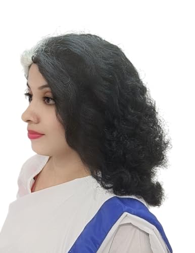 Image of BookMyCostume Indira Gandhi Wig for Girls and Women Fancy Dress Costume Accessory - Black /Grey