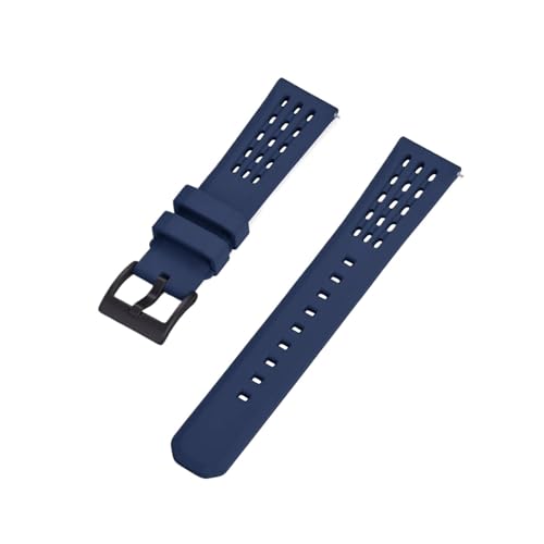 [JLIGONAFP] Porous Structure Quick Release Fluorine Rubber Watch Strap 20mm 22mm New Band(Blue 2,20mm)