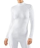 FALKE Damen Baselayer-Shirt Maximum Warm High Neck W L/s Sh Funktionsmaterial schnelltrocknend 1 Stück, Weiß White 2860, M