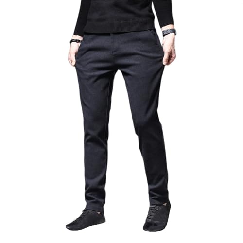 Men's Winter Casual Pants - Thick Business Fashion Korean Slim Fit Stretch Outdoor Trousers