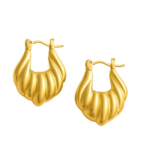 Image of KIMTI 18K Gold Plated Hoop Earring for Women | Round Hoop Earring
