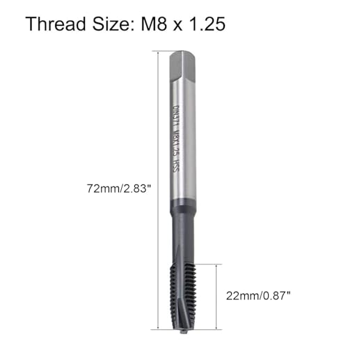 Macho de roscar Unifizz M8 para reparar roscas dañadas sin esfuerzo con punta espiral TICN 3