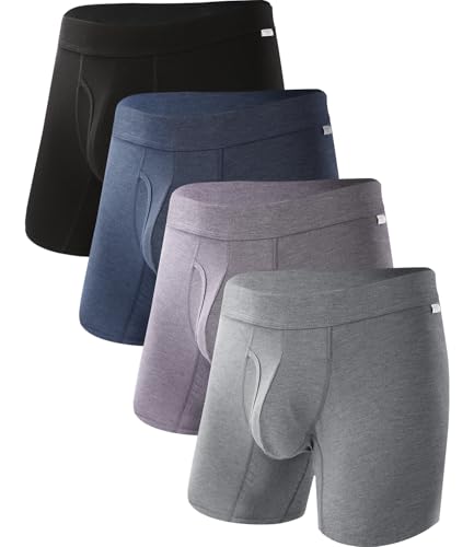 BAMBOO COOL Men's Underwear Boxer Briefs Pack Soft Breathable Long Underwear Boxer Briefs for Men