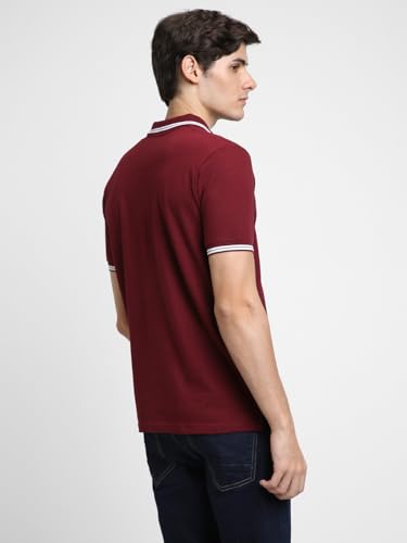 Image of Dennis Lingo Men's Cotton Solid Regular Fit Mandarin Collar Short Sleeve Polo Tshirt