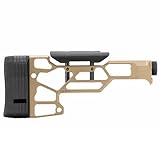 MDT Fixed SRS Lite Skeleton Buttstock, Custom fit Cheek Piece, 6061-T6 Aluminum, FDE, 2 QD Sling Mounts (104976-FDE)