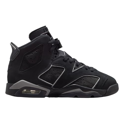 Air Jordan 6 Retro Cap and Gown Grade School Lifestyle Shoes (Black/Reflect Silver/Black) Size 5.5