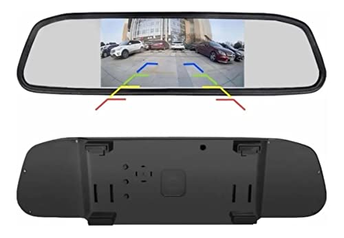 Retrovisor Espelho Tela Lcd Veicular + Câmera De Ré Estacionamento