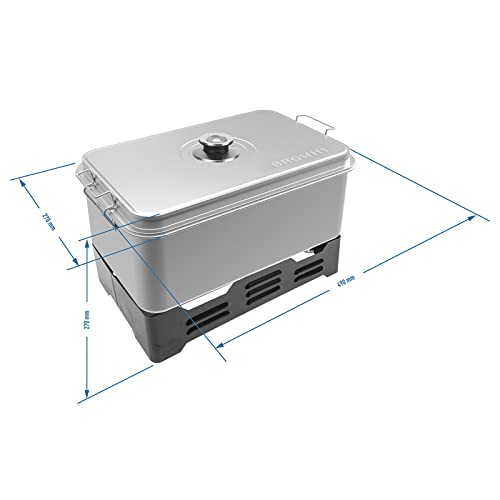 Foto von BROWIN® Edelstahl Tischräucher-Set mit Thermometer 330006 | rostfrei | Tischräucherofen | Fisch & mehr Grillen und Räuchern | Camping-Zubehör