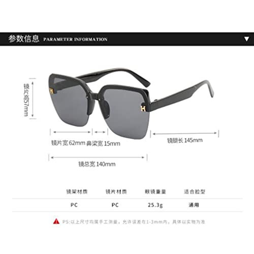 Eyebrow Half Frame Square Sunglasses Ladies Fashion Letter Beach Glasses Outdoor Travel Sunglasses4