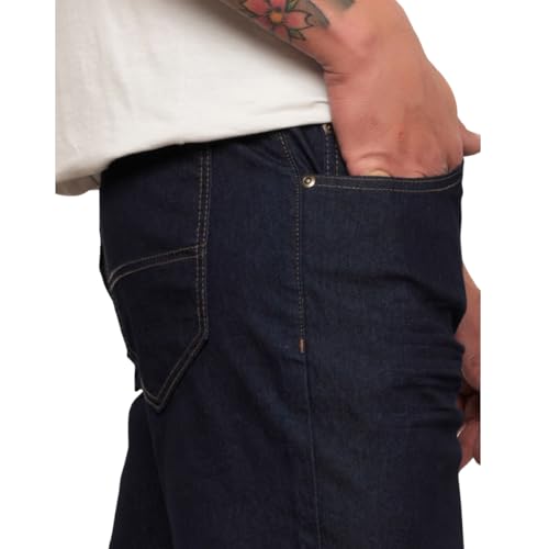 Calça Jeans Masculina Tradicional com Lycra Algodão Premium Tamanho:46;Cor:Azul Escuro;Gênero:Mascul