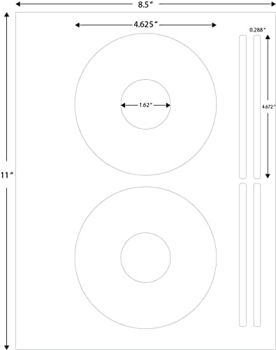 Image of CD /DVD Label Full Face | Qty 2000 Disc, 2000 Spine | 1000 Sheets Total | Permanent White Matte | Inkjet & Laser Compatible | Memorex Large Core | Easy to Peel | Made in USA | Blank Label