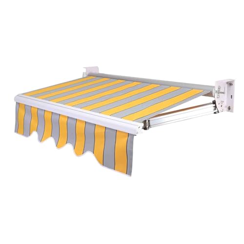 Genérico Tela de Repuesto para toldo de Rayas Amarillas, Lona de poliéster para Exteriores, para terraza, jardín y Ventana(285x200cm)