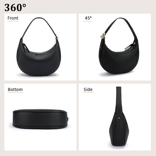 Image of Crescent Shoulder Bag for Women, Small Vegan Leather Crossbody Purse Hobo Handbag with Adjustable Strap for Travel