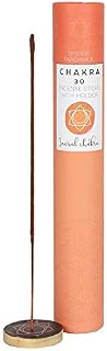 Pacific Giftware Assorted Fragrance Seven Chakra Meditation Yoga Incense Sticks with Wooden Ash Catcher 30 Sticks per Pack (Orange Sacral Chakra)