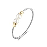 Tiyad Cable Bracelets Inspired Stainless Steel Twisted Cable Wire Cuff Bangle Bracelet Adjustable El