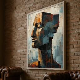 Impression artistique sur toile haut de gamme portrait abstrait masculin 21 x 30 cm