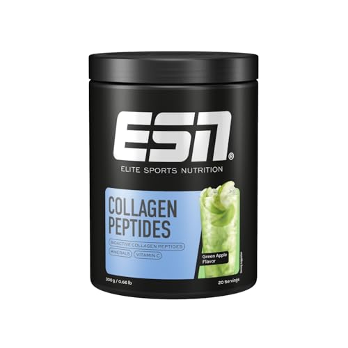 ESN Collagen Peptides, Pomme Verte, 300 g, avec hydrolysat de collagène, vitamines et minéraux - fabriqué en Allemagne