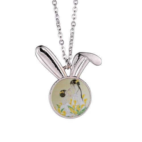Collier lapin chinois fleur pendentif astrologie cadeau femme