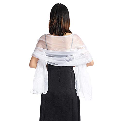 jieGorge Accessory, Las mujeres vestido de noche de la boda chal de color sólido de la fiesta chal bufanda de las mujeres envoltura, ropa zapatos y accesorios (E tamaño libre)