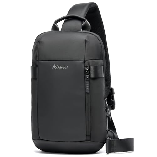 Sling Bag for Men Waterproof Crossbody Backpack Fit 9.7inch EDC Lightweight Daypack Minimalist Chest Shoulder bag for,Daily Use, Work, Travel,Sport