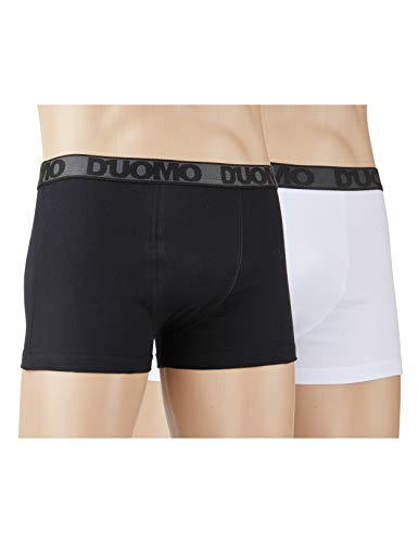 Kit 2 Cuecas Boxer Algodão, Duomo, Masculino, Branco/Preto, P