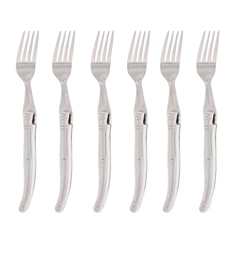 Pradel Excellence - PCOX005062 - Set de 6 Fourchettes de Table Laguiole Les Argentés - Tout Inox - Compatibles Lave-Vaisselle - Élégance et Robustesse au...