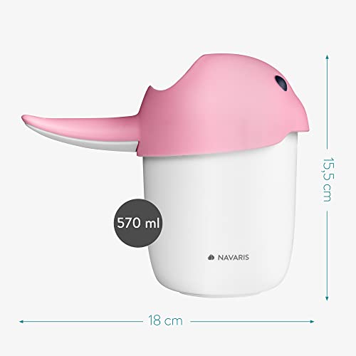 Navaris Baby Hair Rinser - Cute Animal Cup For Bath With 3 Different Pour Spouts - Rinse Shampoo And Keep Water Out Of Baby's Face And Eyes - Pink #TOP4