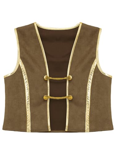 Kids Boys Medieval Pirates Vest Steampunk Renaissance Vintage Vikings Knight Waistcoat Jacket3