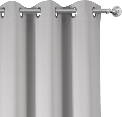 Image of LEMOMO Blackout Curtains 38 x 84 inch /Light Grey Curtains Set of 2 Panels /Thermal Insulated Room Darkening Bedroom Curtains