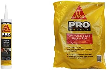 Sikaflex-410 Asphalt Sealant, Black, 9 fl.oz. Cartridge & Backer Rod, Gray, Polyethylene Foam, Closed Cell Used to Partially Fill deep Cracks or Joints Before applying sealant, 3/4" Diameterx20' Long