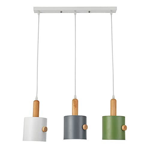 Suspension industrielle 3 lumières macaron rustique réglable - 2