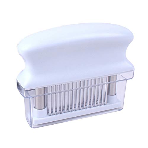 Eighosee Cuchillo ablandador de carne de acero inoxidable con 48 cuchillas, mazo para carne, ablandador de carne ()