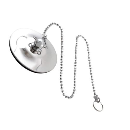 SOPOTUTU Tapón de Drenaje para Bañera de Acero Inoxidable con Cadena Resistente Tapón para Lavabo y Cocina Sellado Térmico para Uso Baño y Piscina Pequeña
