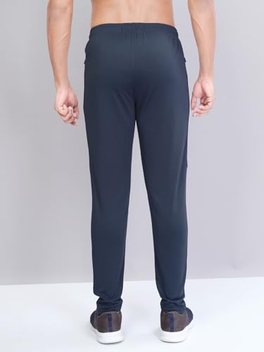 Image of TECHNOSPORT Men's Slim Fit Mid Rise Solid Trackpant with Techno Dry for Gym, Workout & Sports