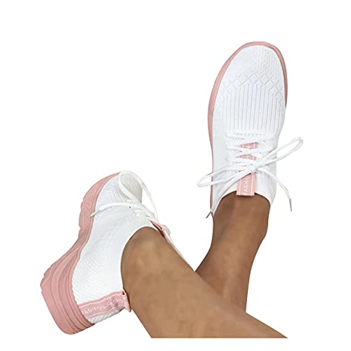 Increase Sportschoenen voor dames, instappers, platte schoenen, dames, sportschoenen, wit, ademend, outdoor, fitness… - Image 4