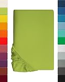  Lavea, lenzuolo in jersey con angoli, serie Maya, 100% cotone, lavorazione di alta qualità, con elastico, certificazione Oeko-Tex 100, Cotone, verde mela, 180x200cm  200x200cm