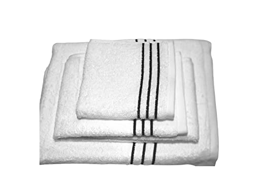 Etc Home Soft Luxury Egyptian Cotton Premium 6 Piece Towel Set- 2 Bath Towels 55X28, 2 Hand Towels 28X16, 2 Wash Cloths 13X13 - Ultra Soft Highly Absorbent Machine Washable Spa Quality - White #TOP2