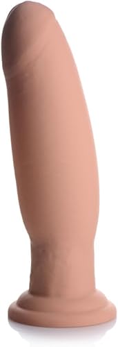 Miniatura 3 de 7X Consolador de silicona inflable y vibrante con control remoto, 8.5 pulgadas, color beige