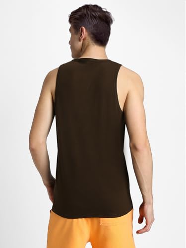 Image of Veirdo Pure Cotton Sleeveless Regular Fit Front Print Placement Scoop Neck Vest for Men & Boys
