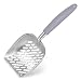 Non-stick Cat Litter Scoop -- 2-Minutes to clean poop box - Anti-Scatter sides for Easy sifting - Lightweight handle - Strong, Industrial Grade Stainless Steel can last generations as family heirloom