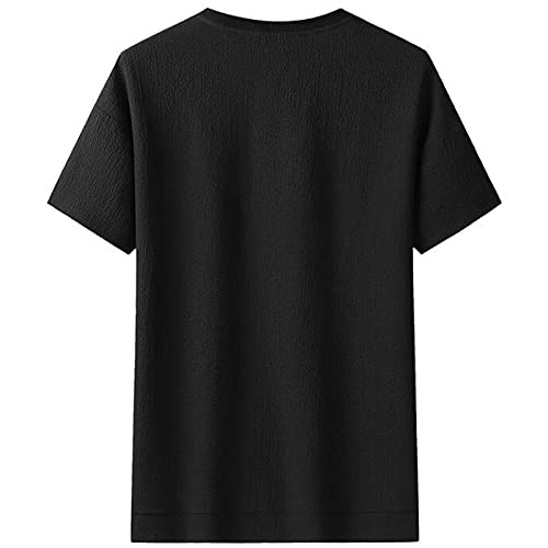 Męska koszula letnia męska koszulka z nadrukiem niedźwiedzia koszulka z krótkim rękawem moda rozmiar M-3XL męski top na co dzień z krótkim rękawem, Czarny, L