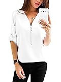 Diese Chiffon Elegante damen T-shirt hemden V-ausschnitt Oberteil ist ganz weit geschnitten um den Bauch, fällt locker und groß aus.