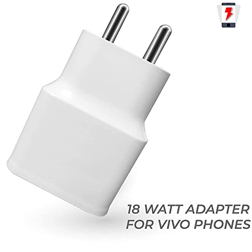 Image of Fast Charger With 1 Meter Micro USB Type B Charger For Vivo Y11 Original Adapter Like Wall Charger Android [2.4 Amp, White]