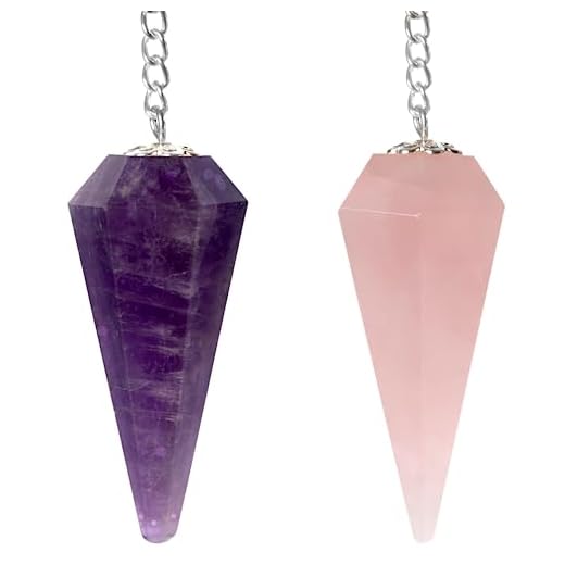 Amethyst & Rose Quartz Pendulum Set