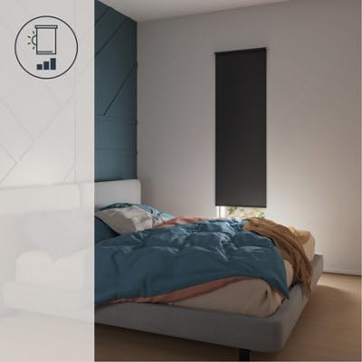 GoodHome Store Enrouleur occultant sans perçage Boreas 2 Noir 75 x 240 cm
