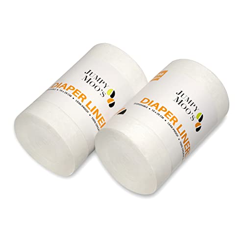 Forros Pañales Bebé para Pañales de Tela de JM– Sin Tintes, ni Cloro, Sin Perfume, Bambú 100% - Biodegradable y Desechable – Perfectos para Pañales Reutilizables (Paquete de 2 - 100 Hojas)