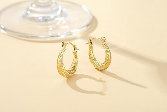 Gold Earrings for Women 14K Gold Hoop Earrings for Women Hoop Earring Rotating Small Ball Design Comfortable Hoops Womens Earring Jewelry Timeless Elegance4